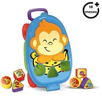 Brinquedo Infantil Bauzinho Macaquinho Didático com Formas Geométricas Educativas