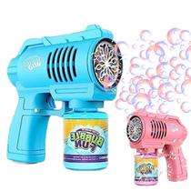 Brinquedo Infantil Bazuca Com Luz de Led Automática Lança Bolha De Sabão Para Menino e Menina - Bubble Gun