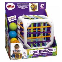 Brinquedo Infantil Bebê Educativo Cubo Entrelaçado Elka 1171