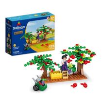 Brinquedo Infantil Bloco de Montar Fazenda Pomar 135 Peças Xalingo - 68154