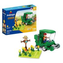 Brinquedo Infantil Bloco de Montar Fazenda Trator 134 Peças Xalingo - 68143