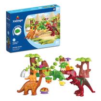 Brinquedo Infantil Bloco de Montar Grande Mundo Dinos 40 Peças Xalingo - 68287