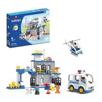Brinquedo Infantil Bloco de Montar Grande Policia 90 Peças Xalingo - 68310 Brinquedo Infantil Bloco de Montar Grande Policia 90 Peças Xalingo - 68310