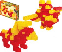 Brinquedo Infantil Bloco Monta Monta Dinossauro Kit 64 Peças Brinquedo Infantil Bloco Monta Monta Dinossauro Kit 64 Peças