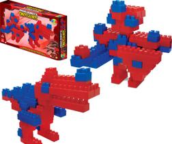 Brinquedo Infantil Bloco Monta Monta Dinossauro Kit 64 Peças