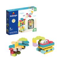 Brinquedo Infantil Blocos de Montar Macio Soft 86 Peças Xalingo - 68454 Brinquedo Infantil Blocos de Montar Macio Soft 86 Peças Xalingo - 68454