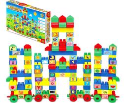 Brinquedo Infantil Blocos Monta Monta Castelo 128 Pçs Brinquedo Infantil Blocos Monta Monta Castelo 128 Pçs