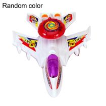 Brinquedo infantil Blue Airplane Pull Wire Model LED Miniatu