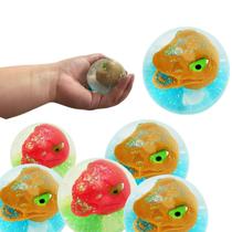 Brinquedo Infantil Bolinha pula pula Dinossauro com Glitter