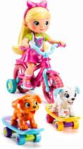 Brinquedo Infantil Boneca De Bicicleta 2 Cachorros De Skate (Laranja)