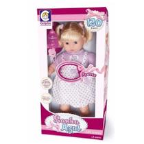 Brinquedo Infantil Boneca Sonho Azul Com Som e com Cabelo Cotiplas 2073