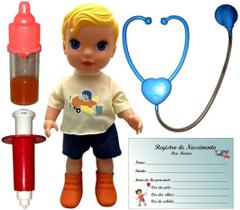 Brinquedo Infantil Boneco Baby Bebê Collection Dodói Menino Boy Loiro Moderno Com Acessórios - Super Toys
