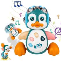 Brinquedo Infantil Boneco Pato Patinho Dançarino Interativo Com Som E Luz Deslize na Diversão
