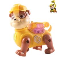 brinquedo infantil Cachorro Patrulha Canina Rubble que Anda, Tem Som e Luz LED