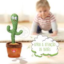 Brinquedo Infantil Cacto Dançante Pelúcia 120 Músicas Usb