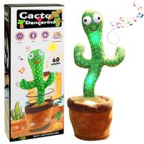 Brinquedo Infantil Cacto Falante Músicas Luz Repete Falas Recarregável