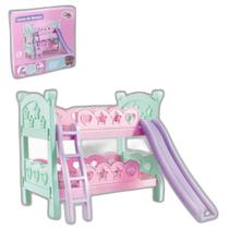 Brinquedo Infantil Cama Beliche De Bonecas Com Escorregador