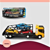 Brinquedo Infantil Caminhão Cegonheiro C/ 3 Carrinhos Grande