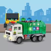 Brinquedo Infantil Caminhão Coletor de Lixo Som e luzes 4D
