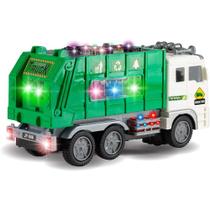 Brinquedo Infantil Caminhão Coletor de Lixo Som e luzes 4D.