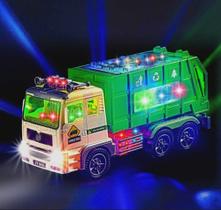 Brinquedo Infantil Caminhão Coletor de Lixo Som e luzes 4D.