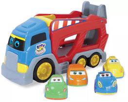 Brinquedo Infantil Caminhão de Carga de Carros 4 Carrinhos
