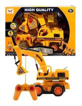 Brinquedo Infantil Caminhão de Controle Remoto Escavadeira Recarregável Trator Truck