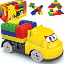 Brinquedo Infantil Caminhão Truck C/ 12 Blocos Monta Monta