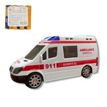 Brinquedo Infantil Carrinho Ambulância Bate Volta Hospital Led Musical Pilhas Inclusas - Toy King