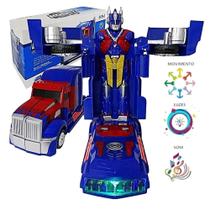 Brinquedo Infantil Carrinho Bate e Volta Com Som e Luzes Caminhão Transformers Robô 2 em 1 - Toys