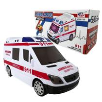 Brinquedo Infantil Carrinho De Ambulância Com Som E Luz