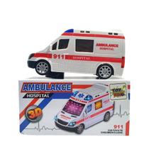 Brinquedo Infantil Carrinho De Ambulância Com Som E Luz