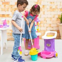 Brinquedo Infantil Carrinho de Limpeza Divertido Educativo Cleaning Trolley Kids Hábitos Saudáveis