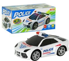 Brinquedo Infantil Carrinho de Policia com Luzes 3D Som Luz - Toy King