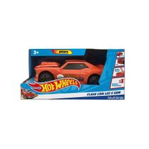 Brinquedo Infantil Carrinho Hot Wheels Flash Laranja com Luz e Som Multikids - BR1824