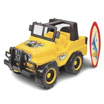 Brinquedo Infantil Carrinho Jipe Amarelo com Prancha de Surf