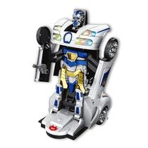 Brinquedo Infantil Carrinho Luz E Som Police Que Vira Robô