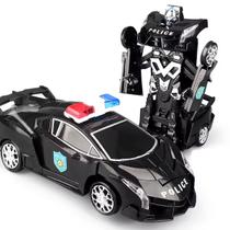 Brinquedo Infantil Carrinho Luz E Som Polícia Que Vira Robô Brinquedo Infantil Carrinho Luz E Som Polícia Que Vira Robô