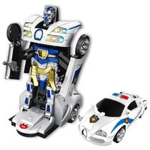 Brinquedo Infantil Carrinho Luz E Som Polícia Que Vira Robô Brinquedo Infantil Carrinho Luz E Som Polícia Que Vira Robô
