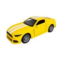 Brinquedo Infantil Carrinho Mustang Miniatura de Ferro Abre Porta Amarelo