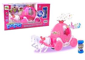 Brinquedo Infantil Carruagem Solta Bolhas Emite Som e Luzes