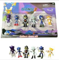 Brinquedo Infantil Cartela Sonic Com 6 Mini Bonecos