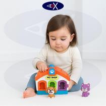 Brinquedo Infantil Casinha Educativa Pets Didática Encaixe 18 Meses