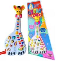 Brinquedo Infantil Com Luz e Sons Guitarra Piano Musical Girafa 26 Teclas