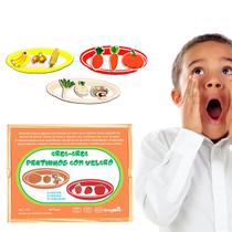Brinquedo Infantil Comidinha Pratinhos com tiras autocolantes Crec Crec