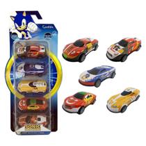 Brinquedo Infantil Conjunto Mini Veiculos Pullback com 5 Sonic Candide - 4610