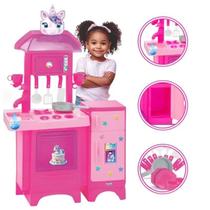 Brinquedo Infantil Cozinha Completa Unicórnio com Água Ensaboador Rosa Menina Magic Toys