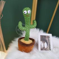 Brinquedo Infantil Criança TikTok Cacto Dançante Luminoso Pelúcia 120 Músicas Canta Fala Repete USB