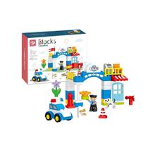 Brinquedo Infantil Cubic Blocos de Montar Estação de Polícia 45 Peças - BR2249
