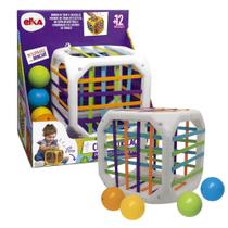 Brinquedo Infantil Cubo Entrelaçado Desafio de Colocar Bolinhas Recomendado +12 Meses Elka 1171